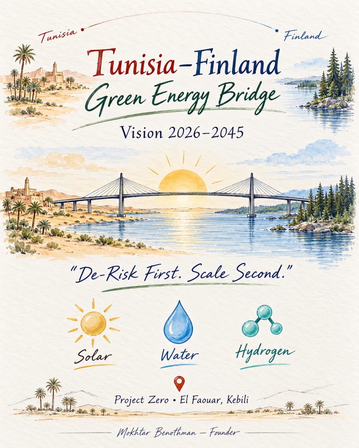 Conceptual Tunisia Finland energy bridge vision